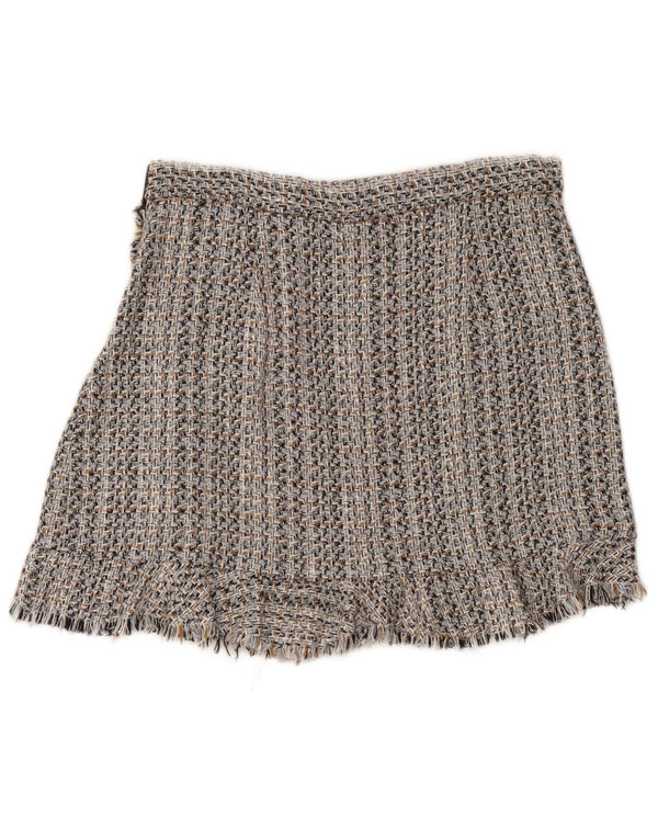 Saia feminina Zara A-Line grande W30 algodão manchado cinza