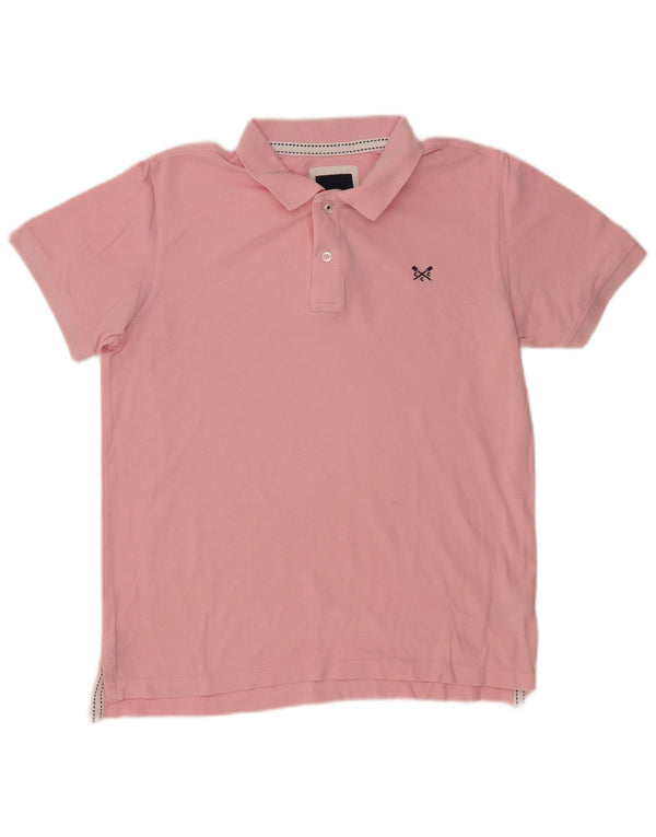 CREW CLOTHING Camisa polo masculina pequena de algodão rosa