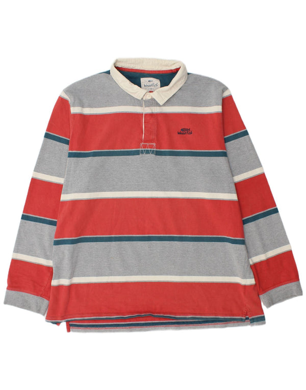 Camisa polo masculina de rugby de manga comprida WEIRD FISH 2XL listrada multicolorida