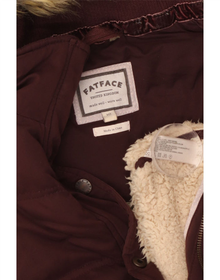 Poliéster pequeno acolchoado com capuz de Borgonha Reino Unido 10 de Gilet das mulheres gordas da cara