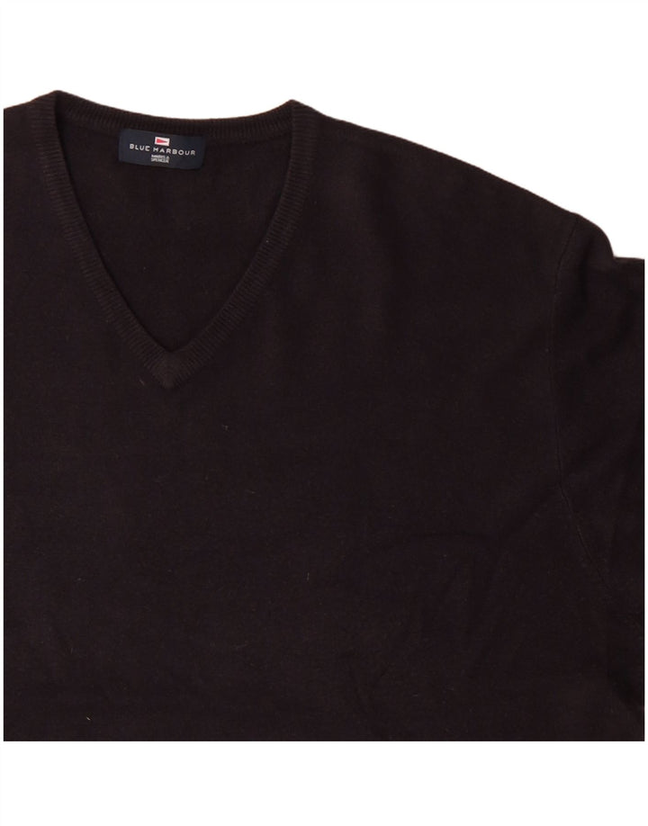 Suéter masculino Marks & Spencer Blue Harbor com decote em V 2XL azul marinho