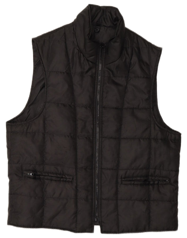 Colete acolchoado feminino vintage IT 52 XL poliéster preto