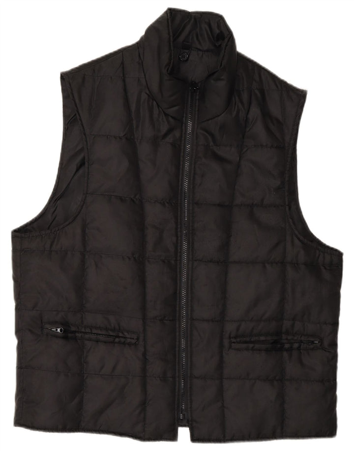 Colete acolchoado feminino vintage IT 52 XL poliéster preto