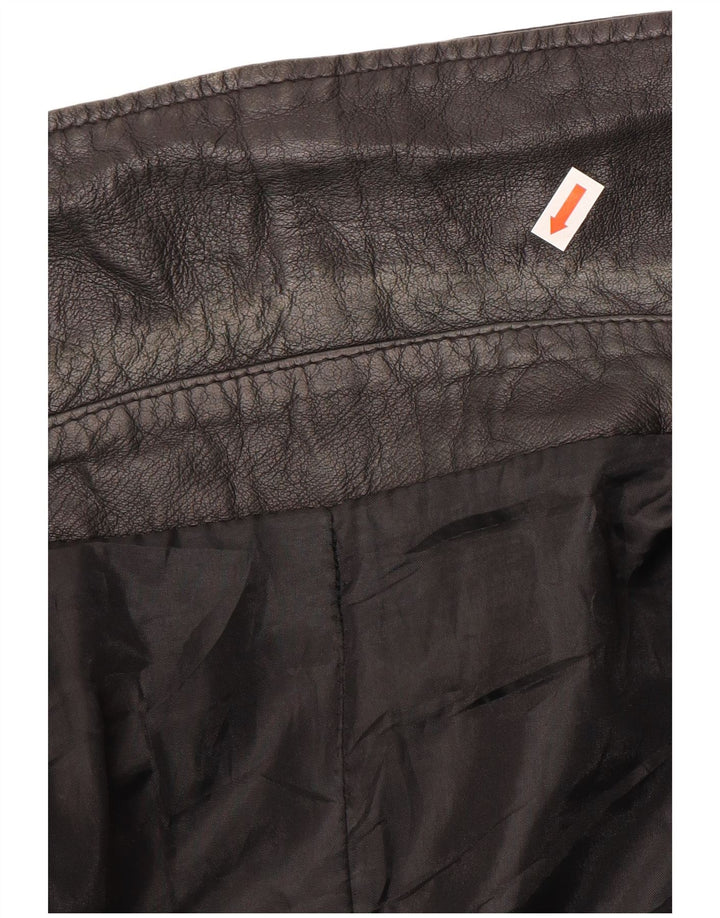 Casaco de couro masculino vintage tamanho 62 4XL couro preto