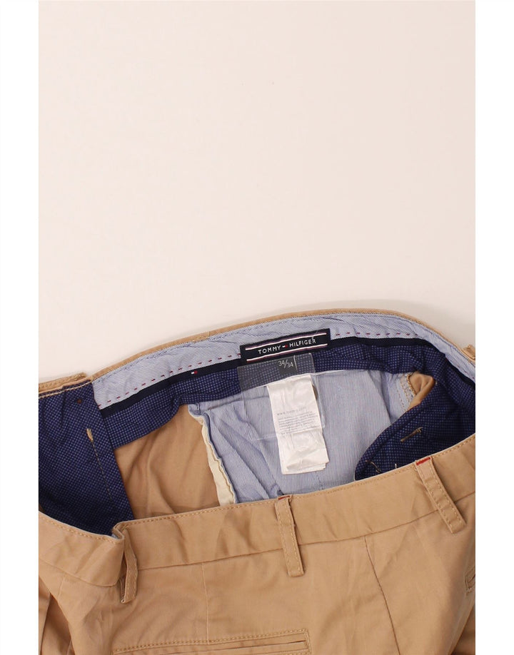 TOMMY HILFIGER Mens Straight Chino Trousers W34 L27 Beige Cotton Vintage Tommy Hilfiger and Second-Hand Tommy Hilfiger from Messina Hembry 