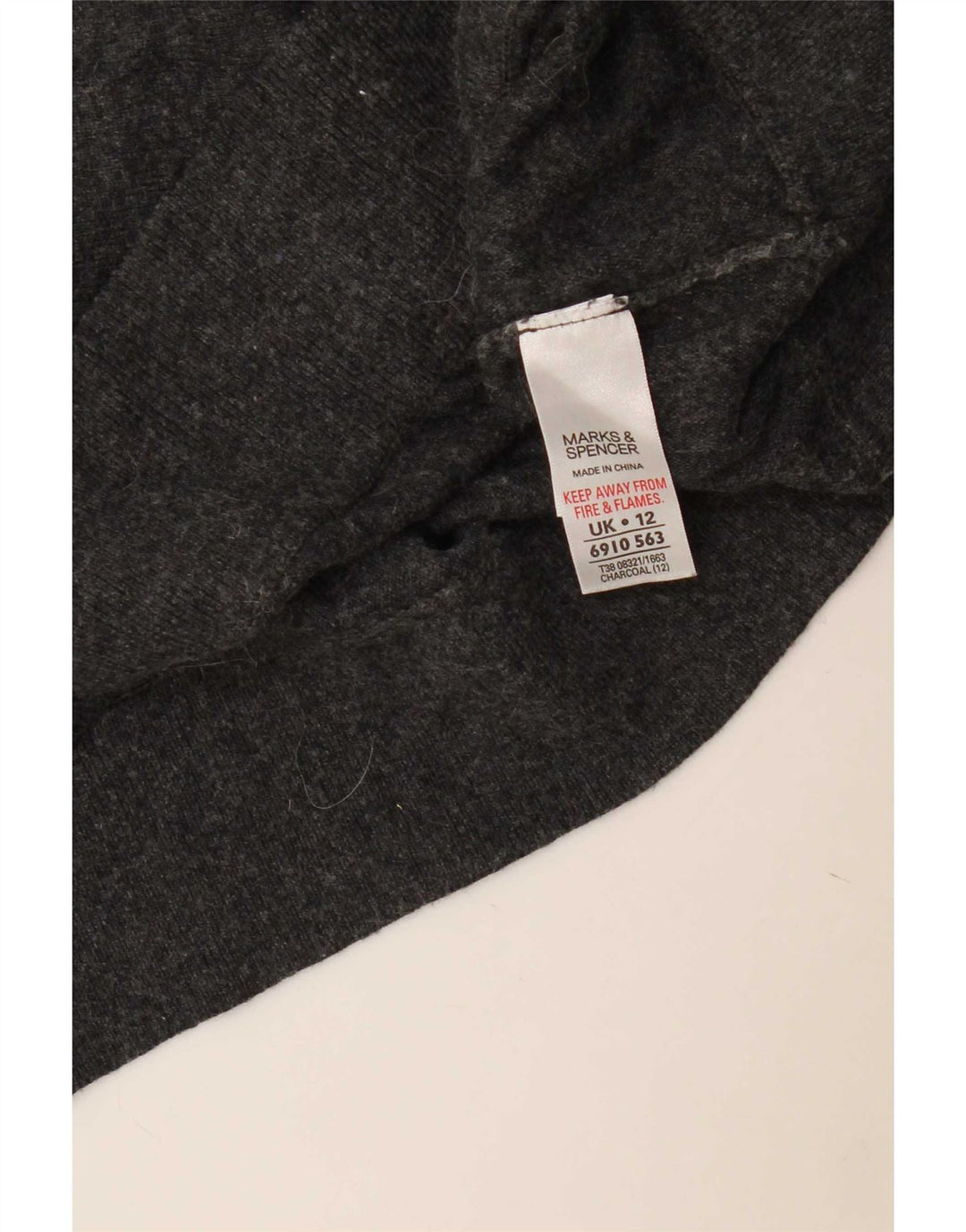 Top feminino Marks & Spencer manga 3/4 Reino Unido 12 viscose cinza médio