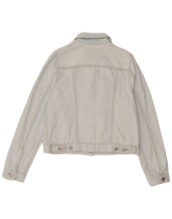 Jaqueta jeans feminina Levi's UK 12 algodão azul médio