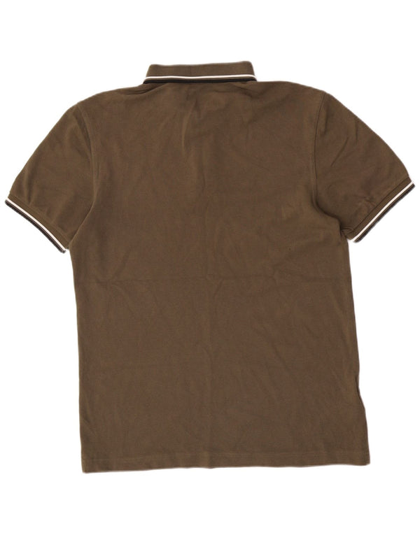 Camisa polo masculina Fred Perry de algodão cáqui médio