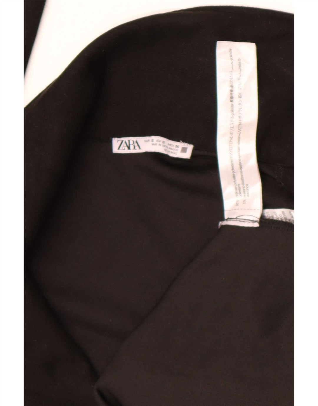 Sobretudo aberto feminino Zara UK 10 pequeno poliéster preto