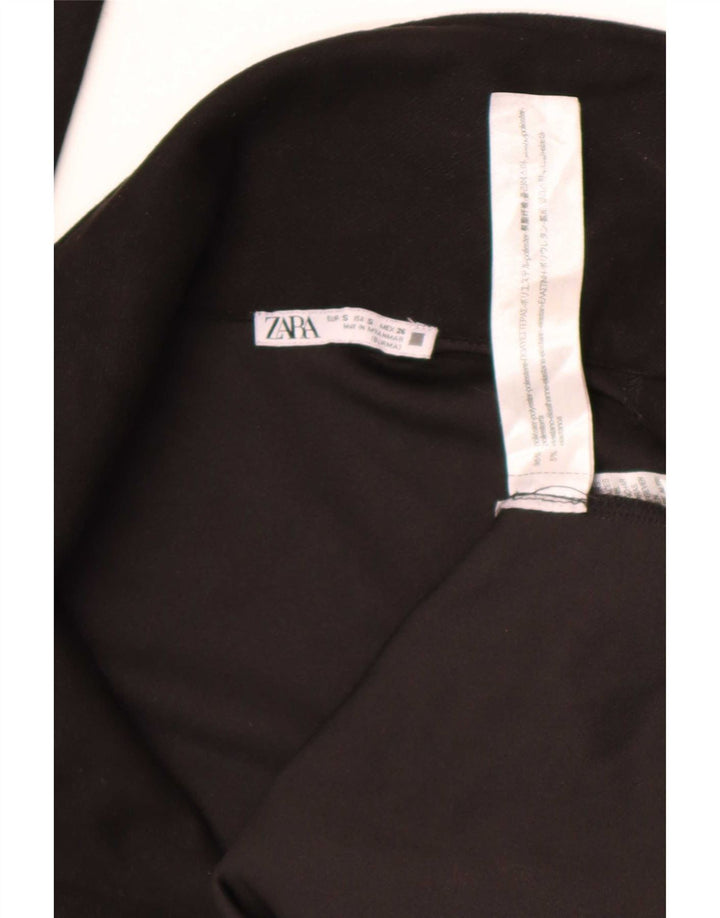 Sobretudo aberto feminino Zara UK 10 pequeno poliéster preto