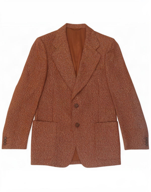Jaqueta blazer masculina vintage com 2 botões IT 48 marrom médio