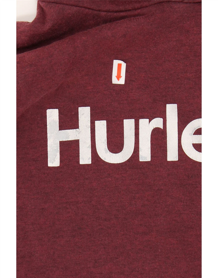 Suéter com capuz gráfico HURLEY para meninos 15-16 anos algodão Borgonha