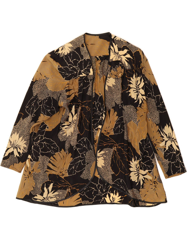 Cardigan feminino VINTAGE IT 52 2XL acetato floral multicolorido