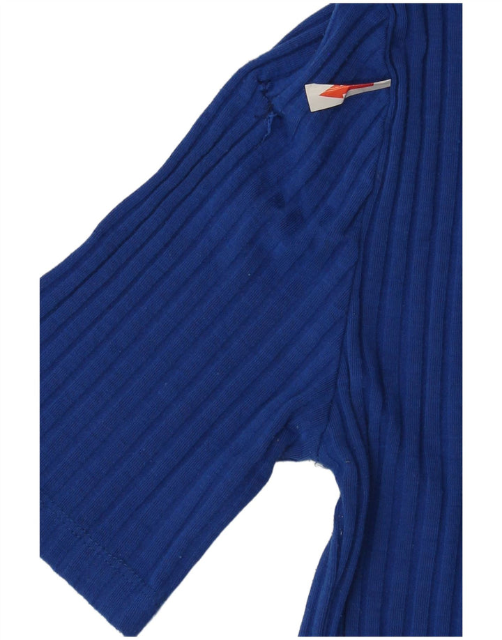 Zara Camiseta Feminina Top UK 12 Azul Médio