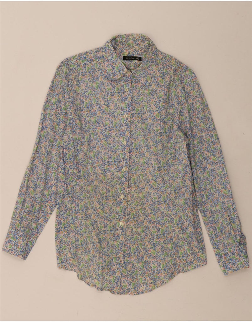 CACHAREL Womens Shirt UK 16 Large Blue Floral Cotton Vintage Cacharel and Second-Hand Cacharel from Messina Hembry 