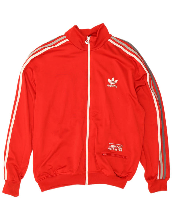 Adidas Mens Graphic Tracksuit Top Jaqueta Grande Poliéster Vermelho
