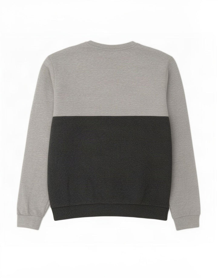 Fila moletom masculino jumper grande cinza colorblock algodão
