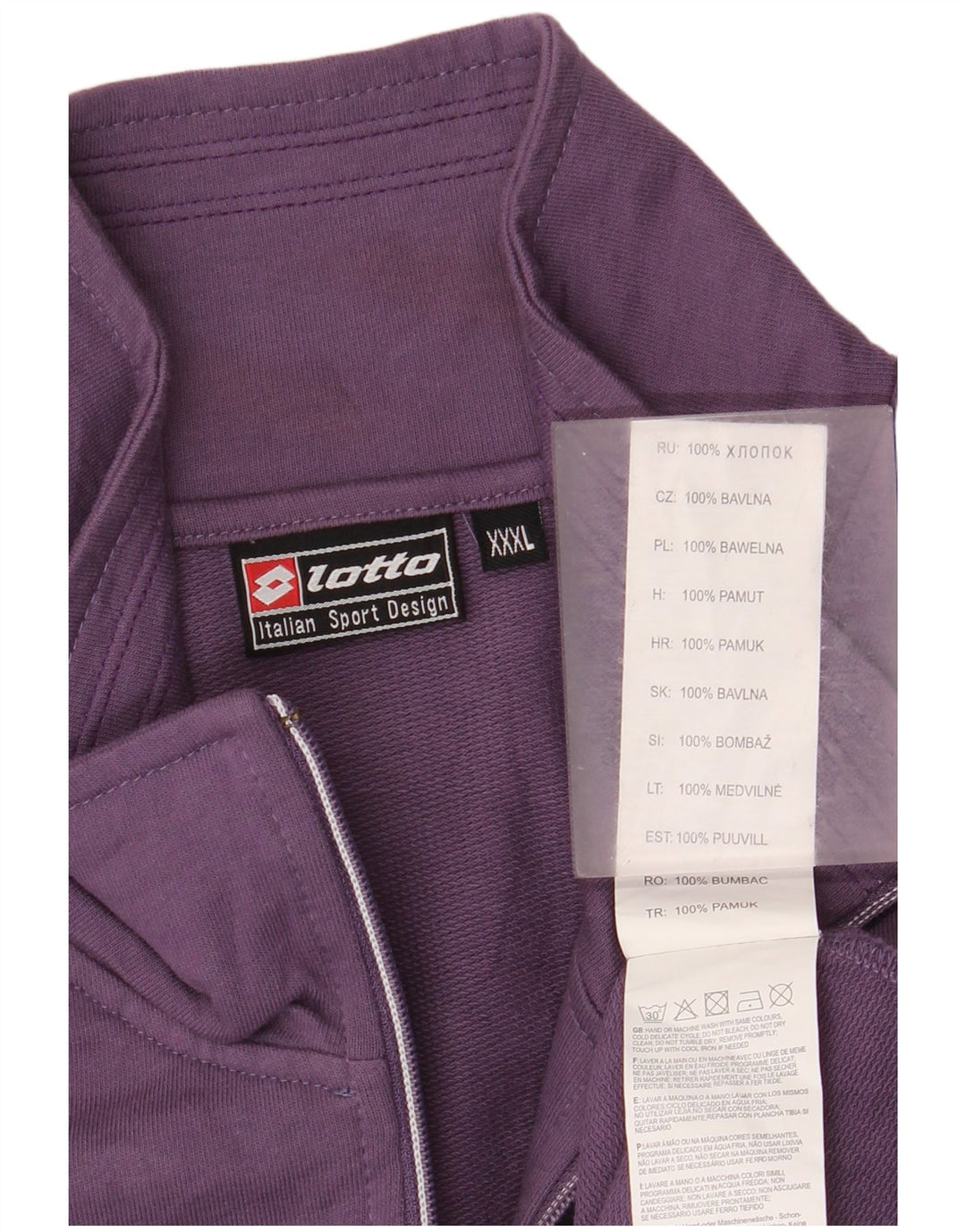 Lotto feminino agasalho jaqueta 3XL algodão roxo