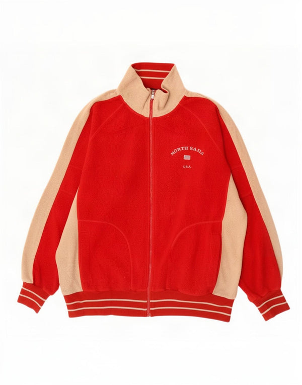 Jaqueta masculina de lã gráfica North Sails UK 44 2XL vermelho colorblock