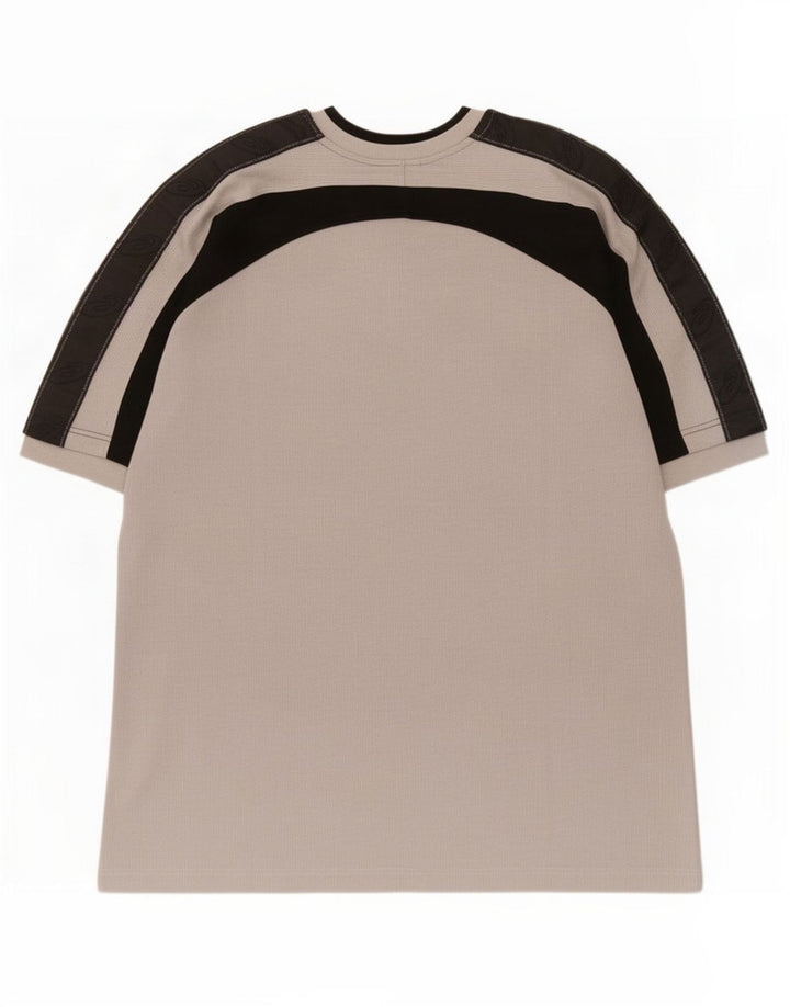 Camiseta masculina Asics Top grande cinza colorblock algodão