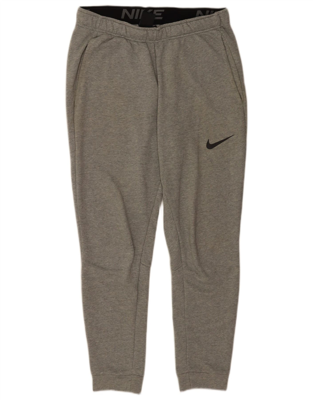 Nike Mens Dri Fit Calças de treino padrão Joggers algodão cinza médio