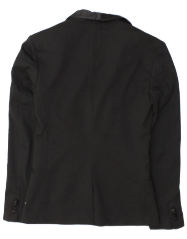 Jaqueta blazer masculina Zara com 1 botão Reino Unido 36 poliéster preto pequeno