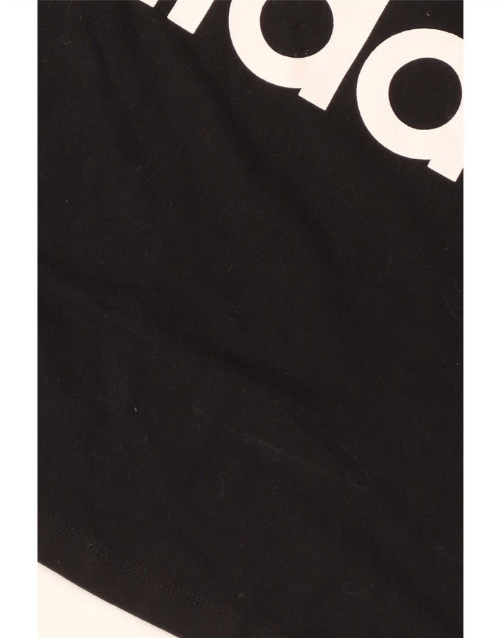 Adidas Womens Graphic Vest Top UK 8 Pequeno Algodão Preto