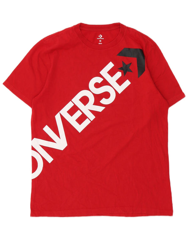 Converse Mens Graphic T-Shirt Top Médio Algodão Vermelho