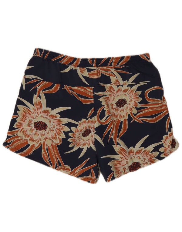Shorts de natação feminino Patagonia UK 10 pequeno azul marinho floral nylon
