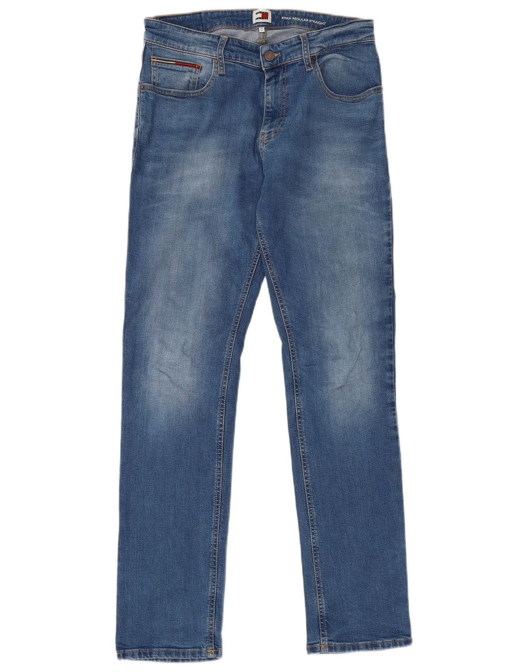 Tommy Hilfiger Masculino Ryan Regular Straight Jeans W32 L32 Azul Algodão