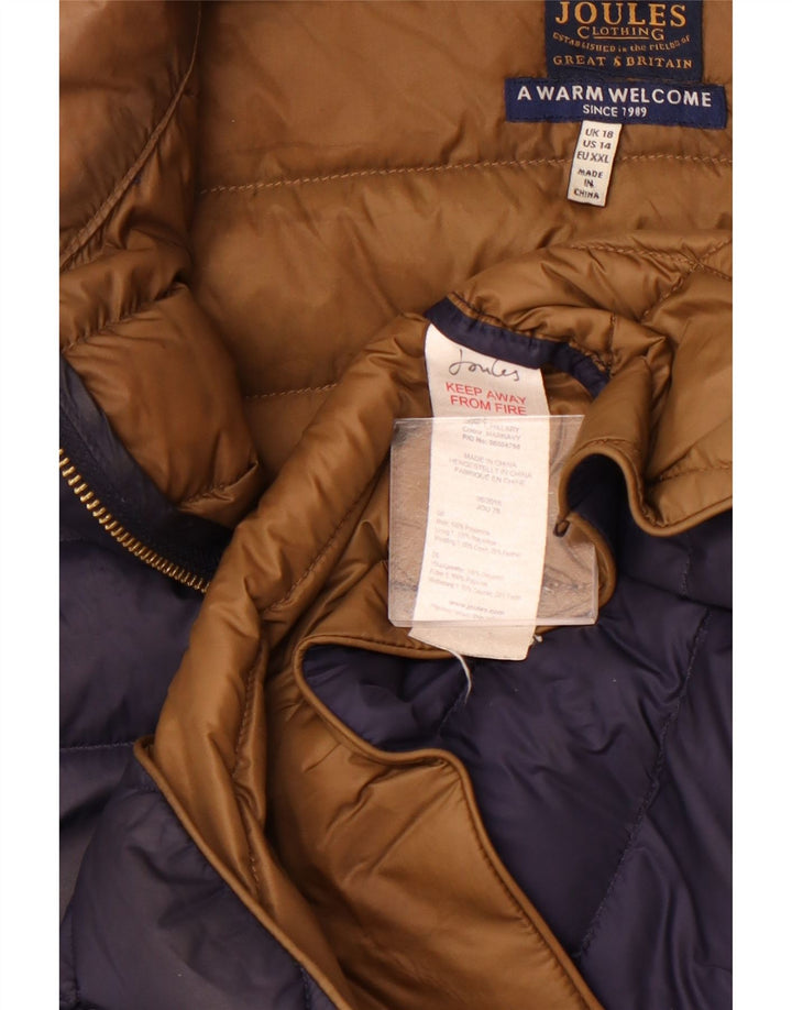 Jaqueta acolchoada feminina Joules UK 18 XL azul marinho poliamida