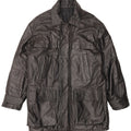 Casaco de couro masculino vintage IT 48 couro preto médio