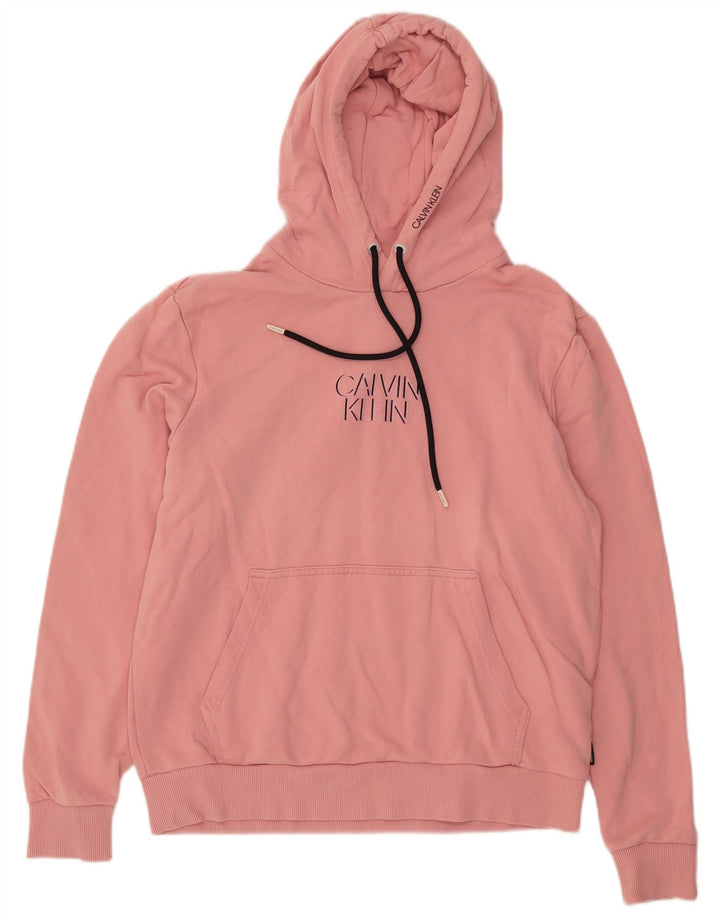 CALVIN KLEIN moletom com capuz gráfico masculino médio algodão rosa
