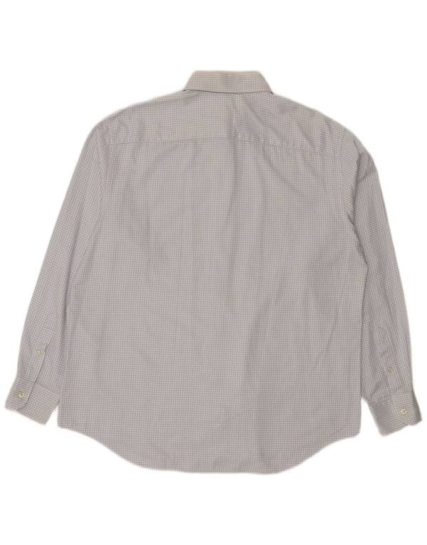 Camisa masculina de flanela Pierre Cardin tamanho 43 XL algodão xadrez branco