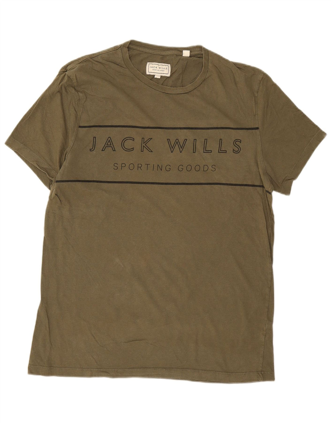 Camiseta gráfica masculina Jack Wills Top médio algodão cáqui