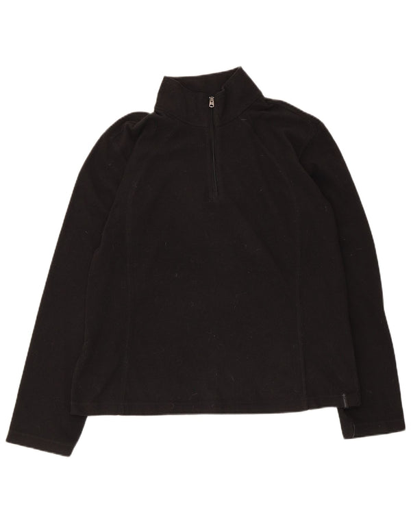 Suéter de lã feminino Columbia com zíper e gola UK 16 grande preto
