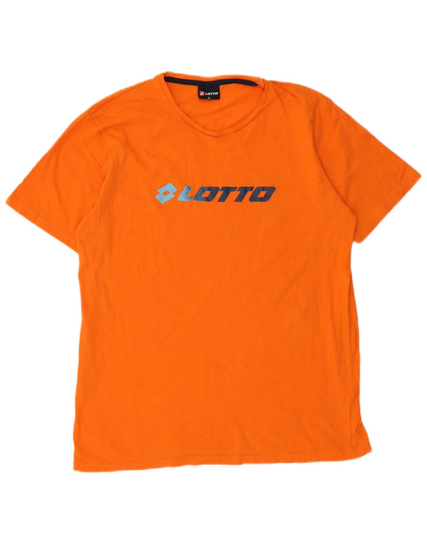 Camiseta masculina gráfica Lotto Top XL algodão laranja