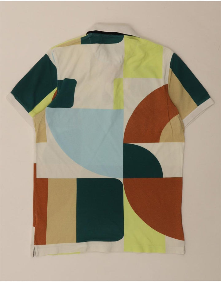 SUN68 Camisa Polo Masculina Pequena Colorblock Multicolorida de Algodão