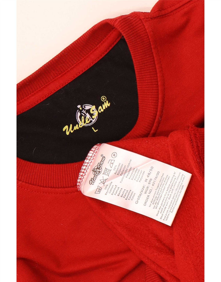 Tio Sam moletom gráfico masculino jumper grande algodão vermelho