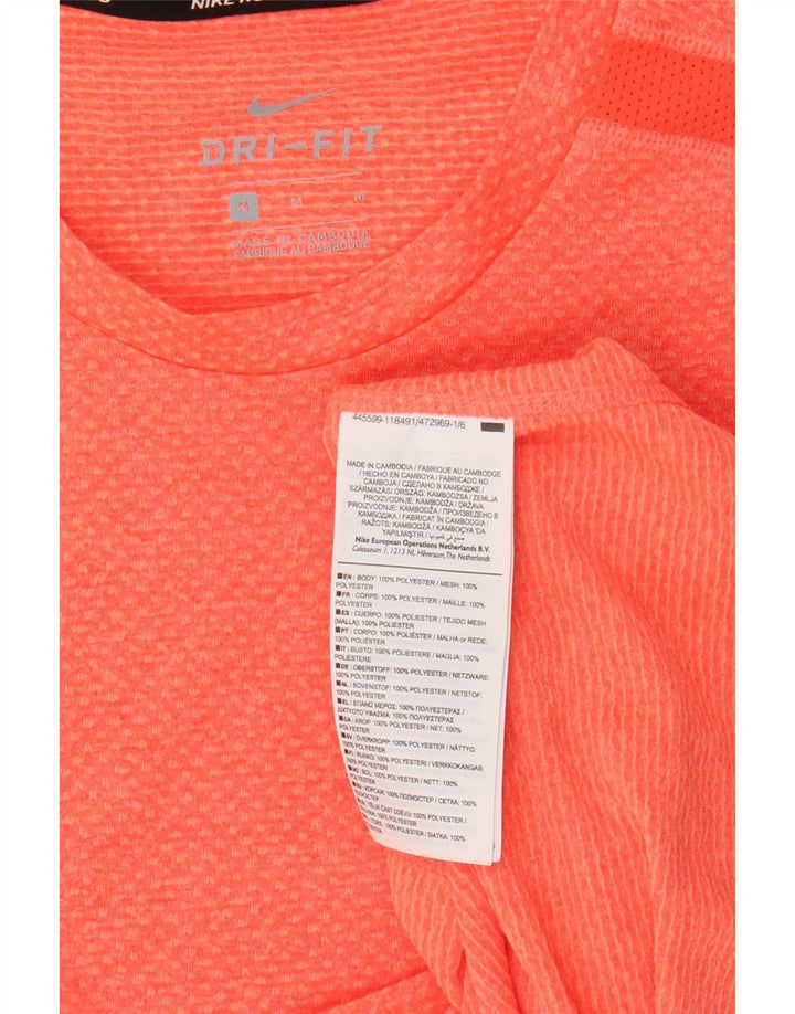 Nike Mens Dri Fit Camiseta Top Médio Laranja Poliéster
