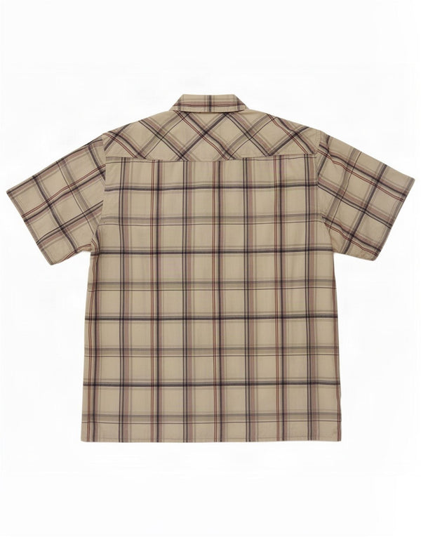 Camisa masculina de manga curta Weird Fish XL cinza xadrez algodão