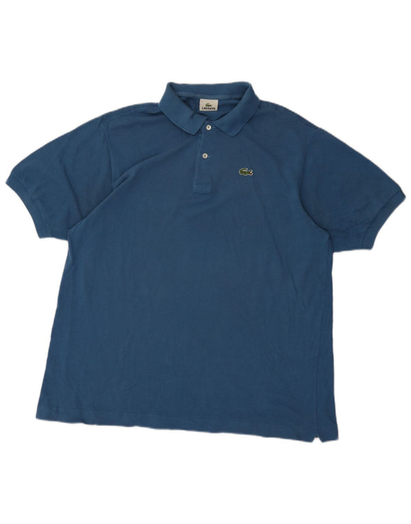 Camisa polo masculina Lacoste tamanho 7 2XL algodão azul