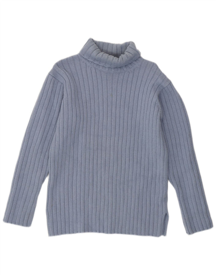 Suéter feminino JIGSAW com gola redonda Reino Unido 14 lã azul médio