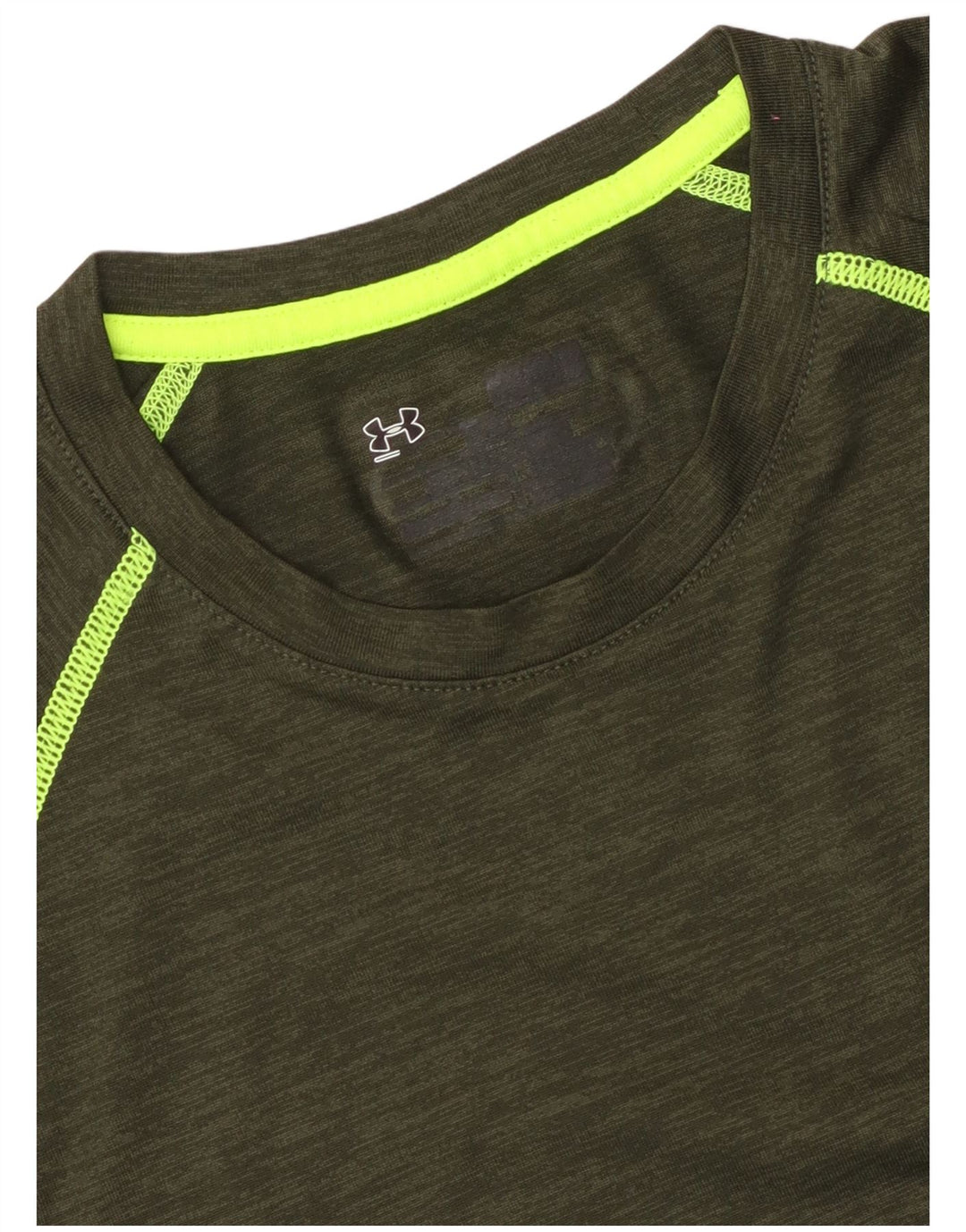 Camiseta masculina UNDER ARMOUR grande cáqui manchada