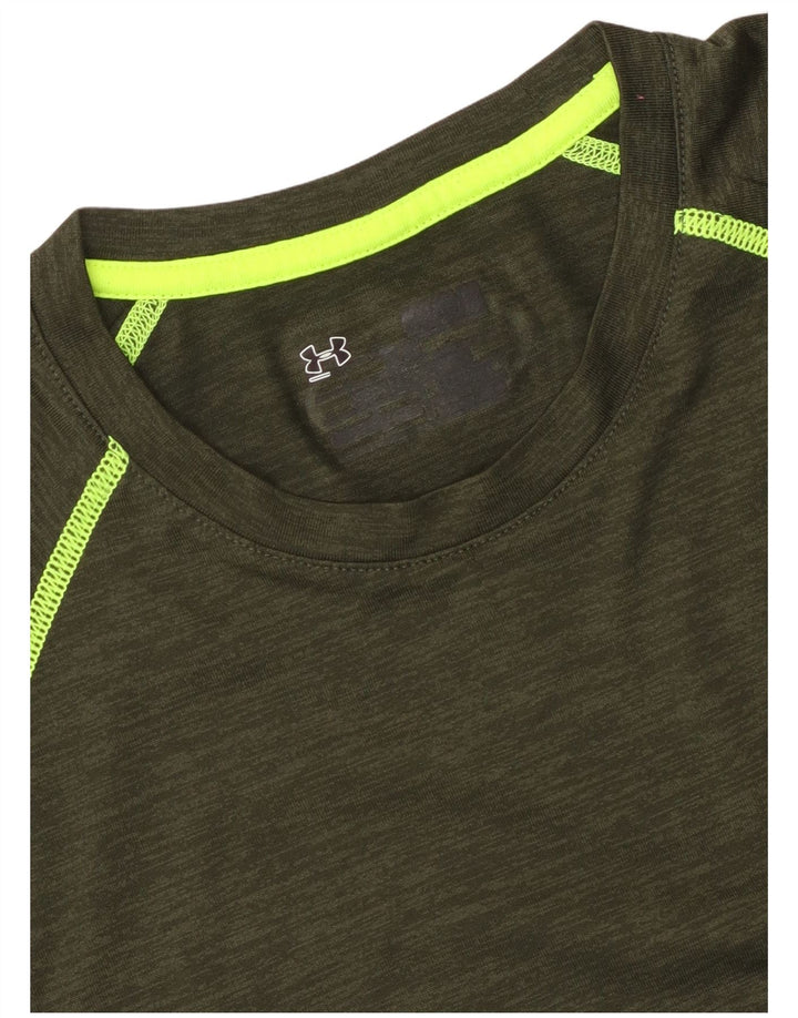 Camiseta masculina UNDER ARMOUR grande cáqui manchada