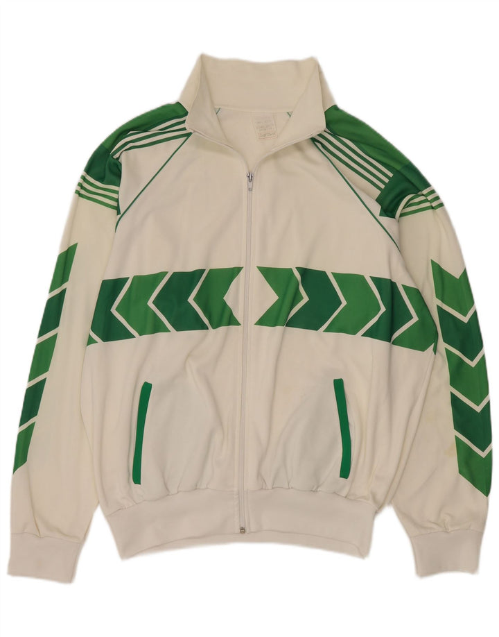 Jaqueta superior de agasalho masculino vintage 2XL branco Colourblock Nylon