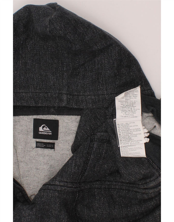 QUIKSILVER Boys Zip Hoodie Sweater 9-10 Years Grey Flecked Cotton Vintage Quiksilver and Second-Hand Quiksilver from Messina Hembry 