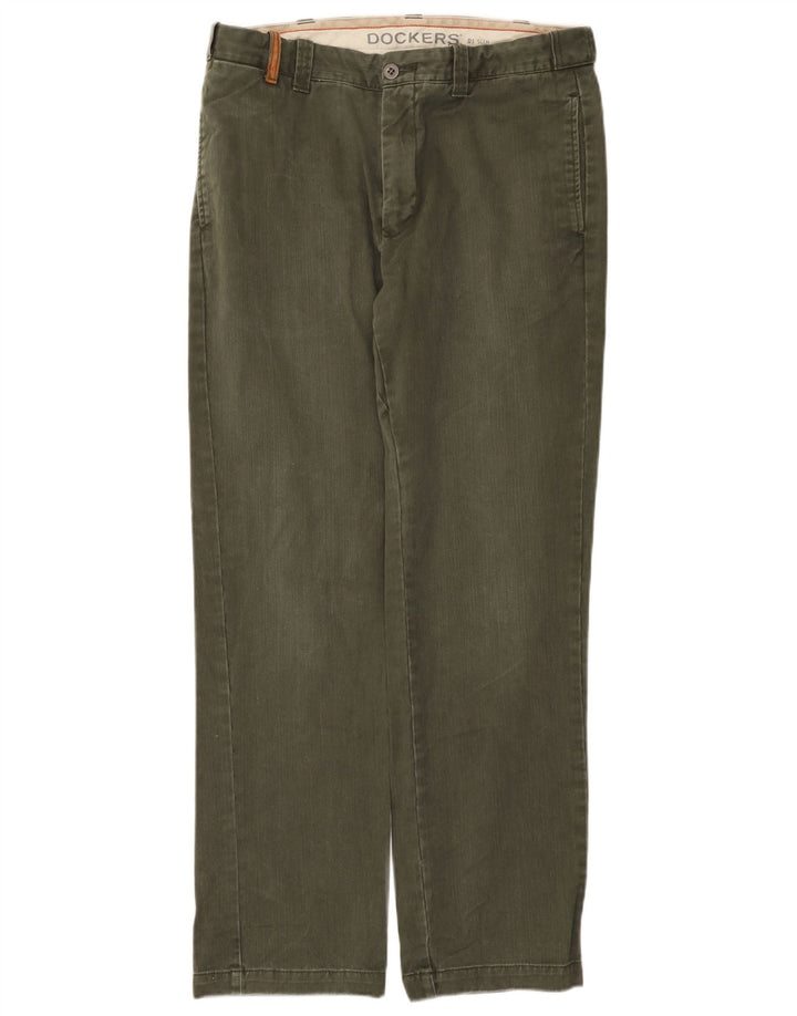 Calça jeans reta masculina Dockers W34 L32 algodão cáqui