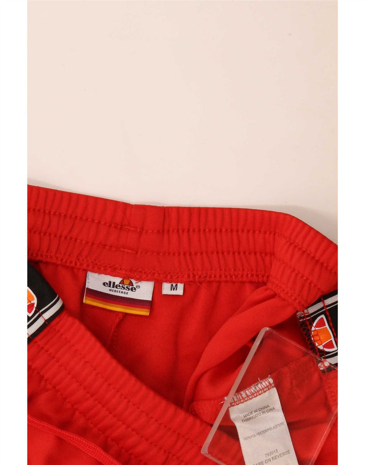 Ellesse Mens Graphic Calças de treino em poliéster colorblock vermelho médio