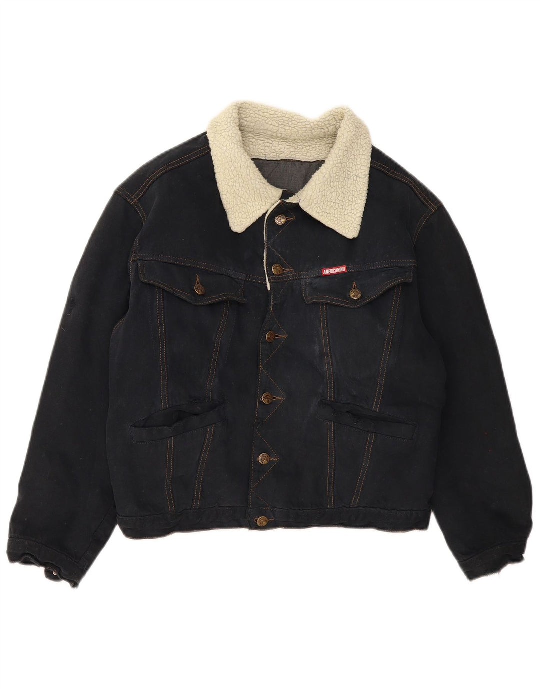 Jaqueta jeans masculina AMERICANINO UK 36 pequena azul marinho